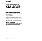 Sony XM-4045 Primary User Manual