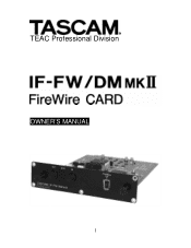 TEAC IF-FW/DMmkII IF-FW:DMmkII Owner's Manual