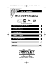 Tripp Lite OMNIVS800 Owner's Manual for OmniVS UPS 932712