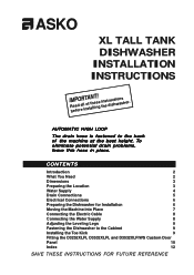 Asko D3152 Instruction Manual