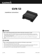 Garmin GVN 53 Installation Instructions