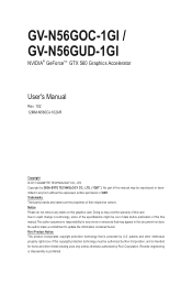 Gigabyte GV-N56GUD-1GI Manual