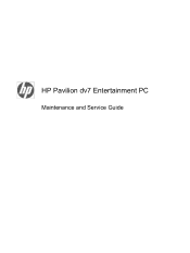 HP Dv7-1260us HP Pavilion dv7 Entertainment PC - Maintenance and Service Guide