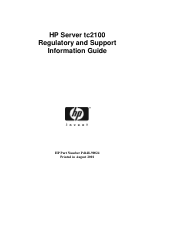 HP Tc2100 hp server tc2100 regulatory and support information guide (English)