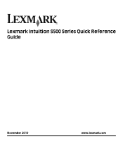 Lexmark Intuition S502 Quick Reference