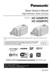 Panasonic HC-V250 HC-V250K Owner's Manual (English)