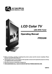 Audiovox FPE3206 Operation Manual