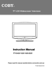 Coby TFTV2425 Instruction Manual