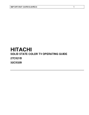 Hitachi 27CX21B Owners Guide