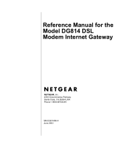 Netgear DG814 DG814 Reference Manual