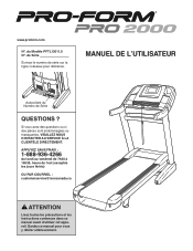 ProForm Pro 2000 Treadmill Canadian French Manual