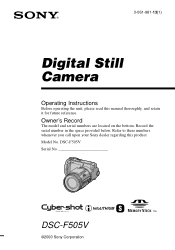 Sony DSC F505V Operating Instructions