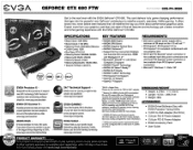 EVGA GeForce GTX 680 FTW PDF Spec Sheet