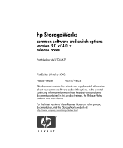 HP StorageWorks 2/32 common software and switch options version 3.0.x/4.0.x release notes