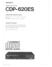 Sony CDP-620ES Operating Instructions