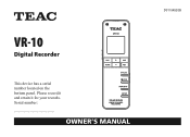 TEAC VR10 Owners Manual