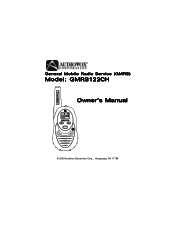 Audiovox GMRS122CH User Manual
