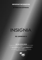 Insignia NS-20EM50A13 Important Information (English)