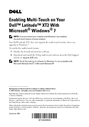 Dell Latitude XT2 N-trig Multi-touch Software Tech 
				sheet