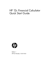 HP 12C#ABA HP 12c Financial Calculator Quick Start Guide