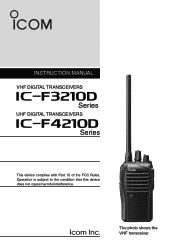 Icom F3210D / F4210D Instruction Manual