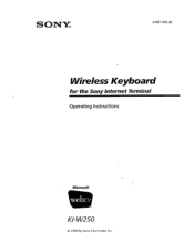 Sony KIW250 Primary User Manual