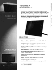 Toshiba DMF82XKU Printable Spec Sheet