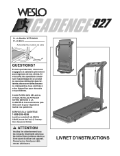 Weslo Cadence 927 Treadmill Canadian French Manual