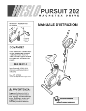 Weslo Pursuit 202 Italian Manual