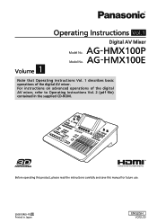 Panasonic AG-HMX100 Operating Instructions