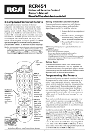 RCA RCR451 Owner/User Manual: RCR451