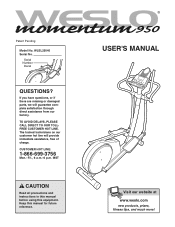 Weslo Momentum 950 Elliptical User Manual