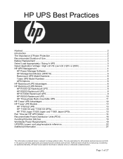 HP R12000XR HP UPS Best Practices