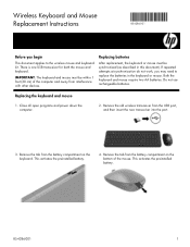 HP Pavilion 24-a100 Wireless Keyboard and Mouse Replacement Instructions