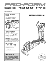 ProForm 1200 Pro Elliptical English Manual