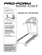 ProForm 505 Cst Treadmill Canadian French Manual