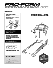 ProForm Performance 500 Treadmill English Manual
