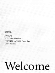 BenQ FP72GS User Manual
