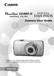 Canon 3637B001 PowerShot SD980 IS / DIGITAL IXUS 200 IS Camera User Guide