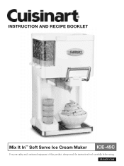 Cuisinart ICE-45C Instruction and Recipe Booklet
