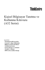 Lenovo ThinkCentre M52e (Turkish) Quick reference guide