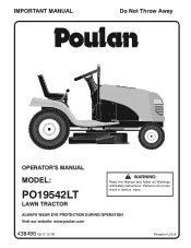 Poulan PO19542LT User Manual
