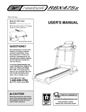 Reebok Rbx 475s Treadmill English Manual