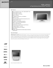 Sony KDE-42XS955 Marketing Specifications