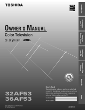 Toshiba 32AF53 Owners Manual