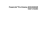 Epson PowerLite Pro Cinema 6030UB User Manual