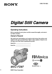 Sony MVC-FD97 Operating Instructions  (primary manual)