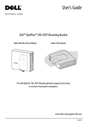 Dell OptiPlex 780 Dell Mounting Bracket - User's Guide (Ultra 
	Small Form Factor)