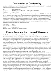 Epson 1430Wi Warranty Statement