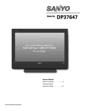 Sanyo DP37647 Owners Manual